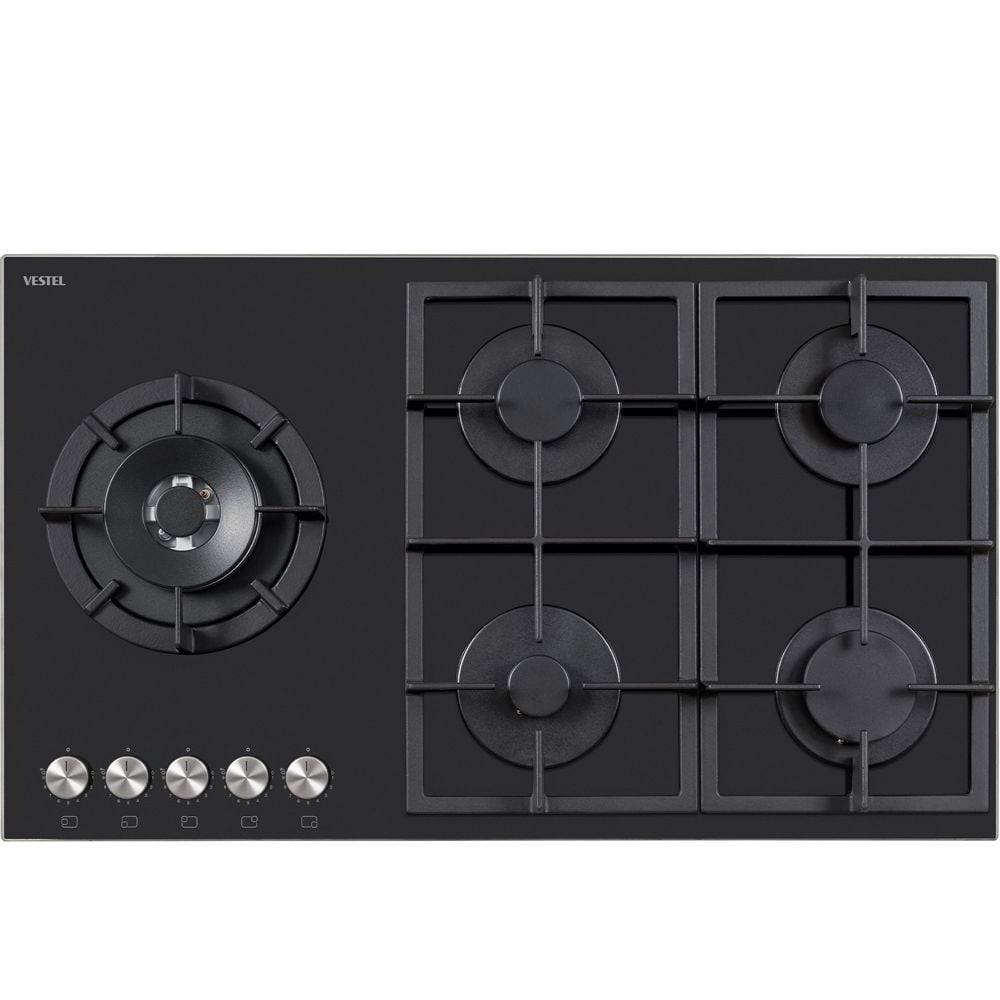 Vestel AO-91159 S DG-W 90 cm 5 Gözü Gazlı (1 Gözü Wok'lu) Ankastre Ocak