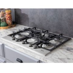 Vestel AO-71159 X DG-W 70 cm 5 Gözü Gazlı (1 Gözü Wok'lu) Ankastre Ocak