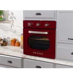 Vestel AF-6682 Retro Bordo 70 Lt A Enerji Sınıfı Ankastre Fırın