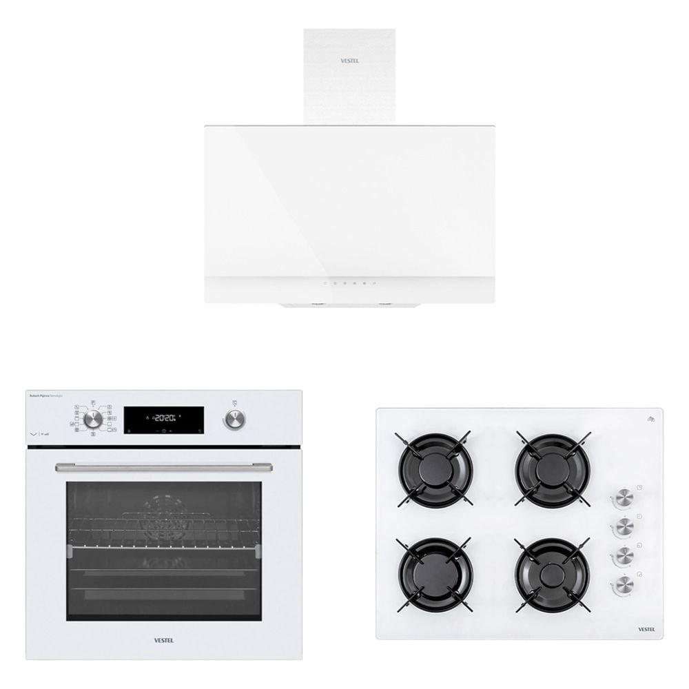 VESTEL Eğik Beyaz Buharlı Set