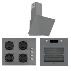 VESTEL EGİK GRİ  BUHARLI DESTEKLİ ANKASTRE SET