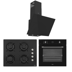 VESTEL EGİK SİYAH BUHAR DESTEKLİ ANKASTRE SET