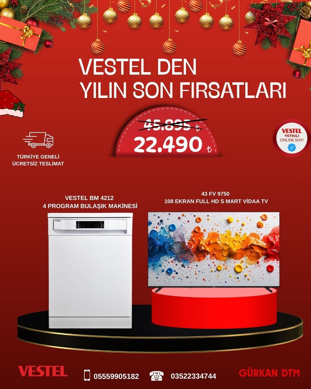 VESTEL'DEN BULAŞIK MAKİNASI VE TELEVİZYON FIRSATI