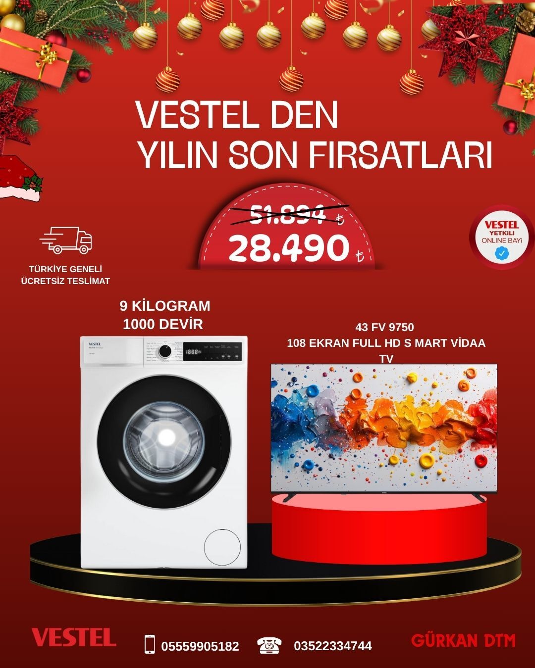 VESTEL'DEN ARALIK AYI ÇAMAŞIR MAKİNASI VE TELEVİZYON FIRSATI