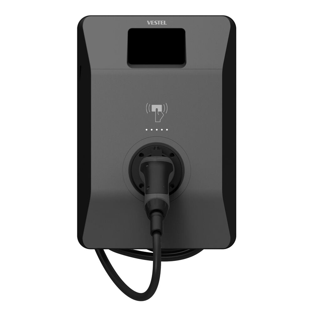 Vestel Elektrikli Araç Şarj İstasyonu EVC04 Smart Wifi 22kW Kablolu Ekranlı